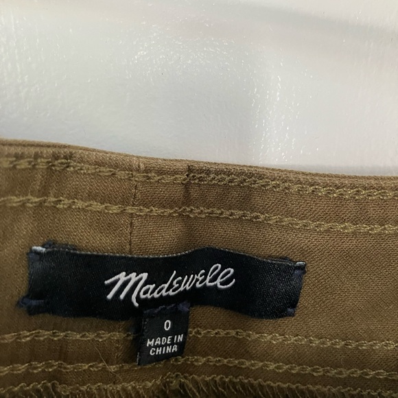 Madewell Olive Color Snap Front A-Line Mini Skirt size 0 - Picture 2 of 5